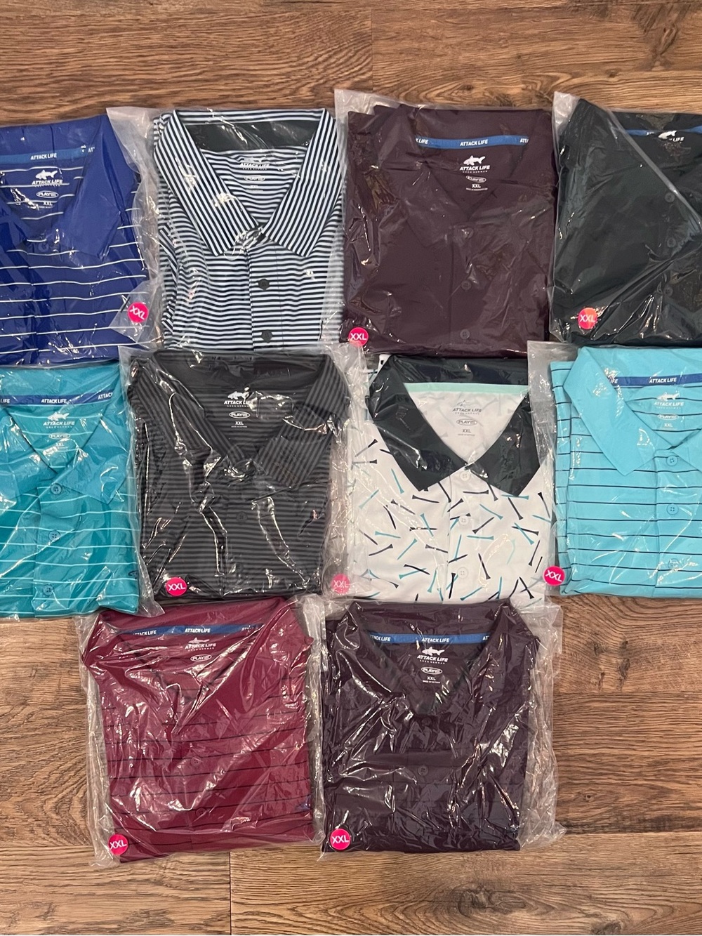 Bundle of 10 Men's Greg Norman Performance Polo Shirts - Assorted Colors